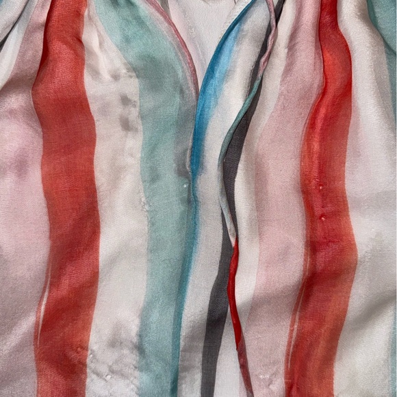 Caroline Constas Isla Silk Rainbow Striped
Ruffle Halter Silk Top Fits Like Med - Picture 5 of 5